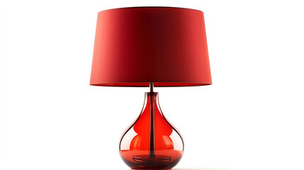  a  beautiful table  and red  lamp isolated white background
