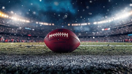 American Football on a Snowy Field
