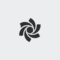 Geometric flower logo fully editable vector template
