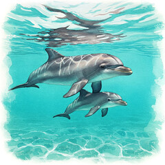 Obraz premium dolphin in the sea