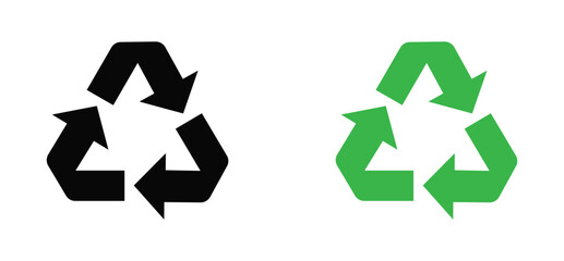 Recycle symbol set. Recycling arrows flat icon for apps and websites. vector illustration
