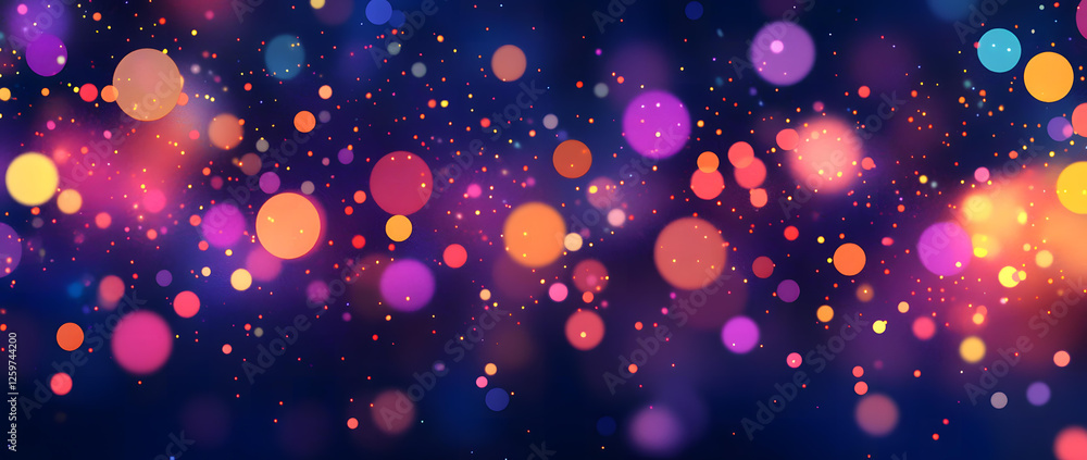 Poster abstract colorful bokeh background with sparkling lights and vivid colors