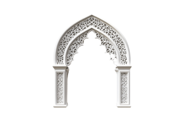 Elegant White Archway Intricate Islamic Design Architectural Detail