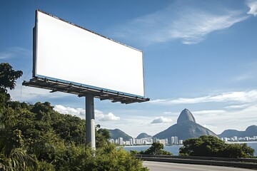 Blank billboard Rio cityscape advertising mockup