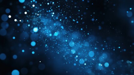 Abstract modern composition with scattered dots and circles on Blue background. Featuring white space in the center for text, ideal for design templates and modern banners.