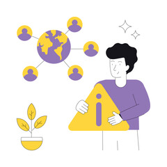 Network Error Concept vector illustration.  isolated on white Background. 