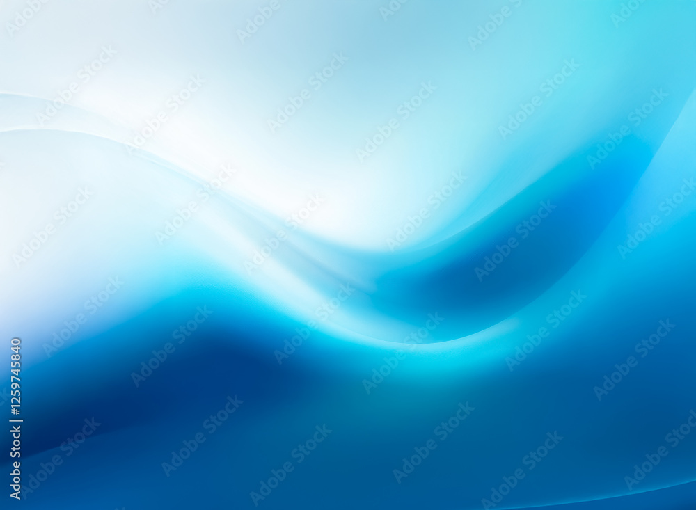 Leinwandbilder Smooth abstract background with flowing curves in shades of blue and white.  A gradient design creating a soft, calm, and serene visual texture.