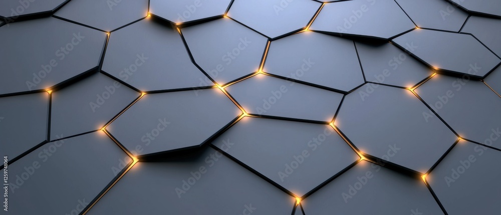 Poster hexagonal pattern of lights