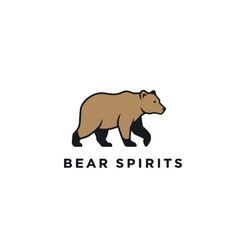 Illustrated Logo Design Featuring a Bear with Text 'Bear Spirits'