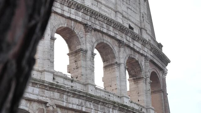 Rome coliseum arches. High quality slow motion FullHD footage