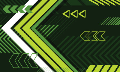 Abstract green geometric arrow lines modern background