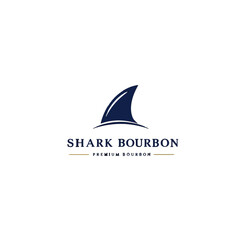 Elegant Logo Design Featuring Shark Fin and Bold Branding Text
