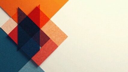 Fototapeta premium Abstract Geometric Design with Overlapping Colorful Shapes and Textured Paper