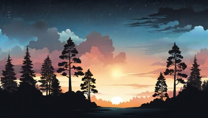 sunset in the mountains