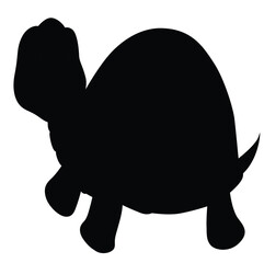 Cute cartoon hand drawn vector tortoise icon silhouette.