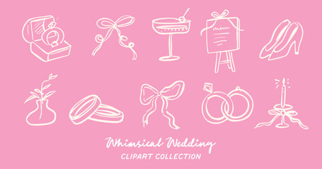 Hand drawn bow coquette clipart