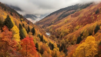 autumn landscape in the mountains