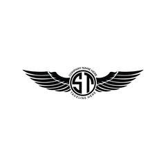 ST Monogram Logo With Wings
