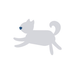走る白い柴犬のイラスト