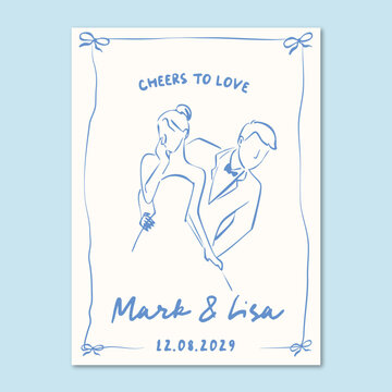 Hand drawn whimsical quirky wedding welcome sign