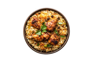 Delicious Chicken Biryani Aromatic Rice Dish Savory Spices Flavorful Meal