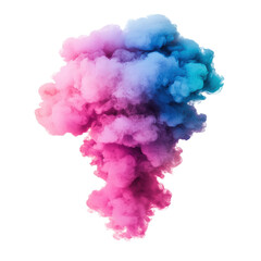 Fototapeta premium A vibrant, swirling cloud of pink and blue smoke, creating an artistic and dynamic visual effect.