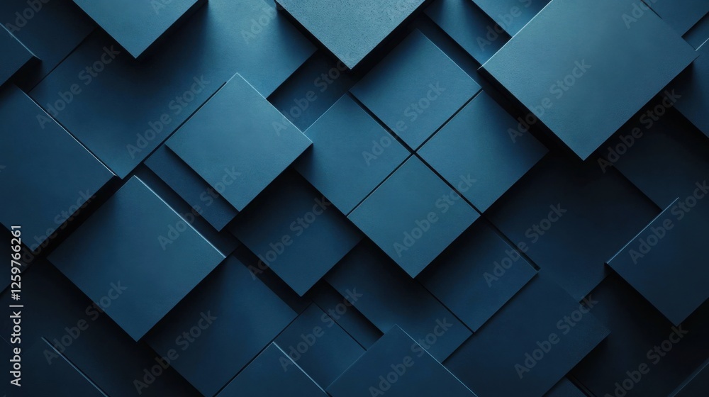 Wall mural abstract minimalist wallpaper with sharp squares and rectangles on blue background. banner template 