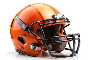Fototapeta premium High-Quality Orange Football Helmet with Black Faceguard