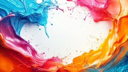 High-resolution colorful abstract background with vibrant splashes of color and dynamic shapes. Emphasizing energy and creativity. Ideal for marketing materials and artistic projects.