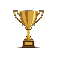 Golden Trophy Cup Symbolizing Victory or Achievement Isolated on a White Background