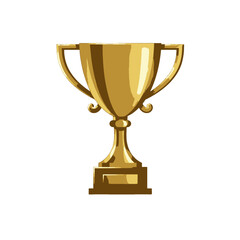 Gold Trophy Cup Icon Representing Victory and Achievement in Competitions