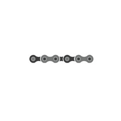Minimalist Illustration of a Simple Bike Chain Isolated on White Background