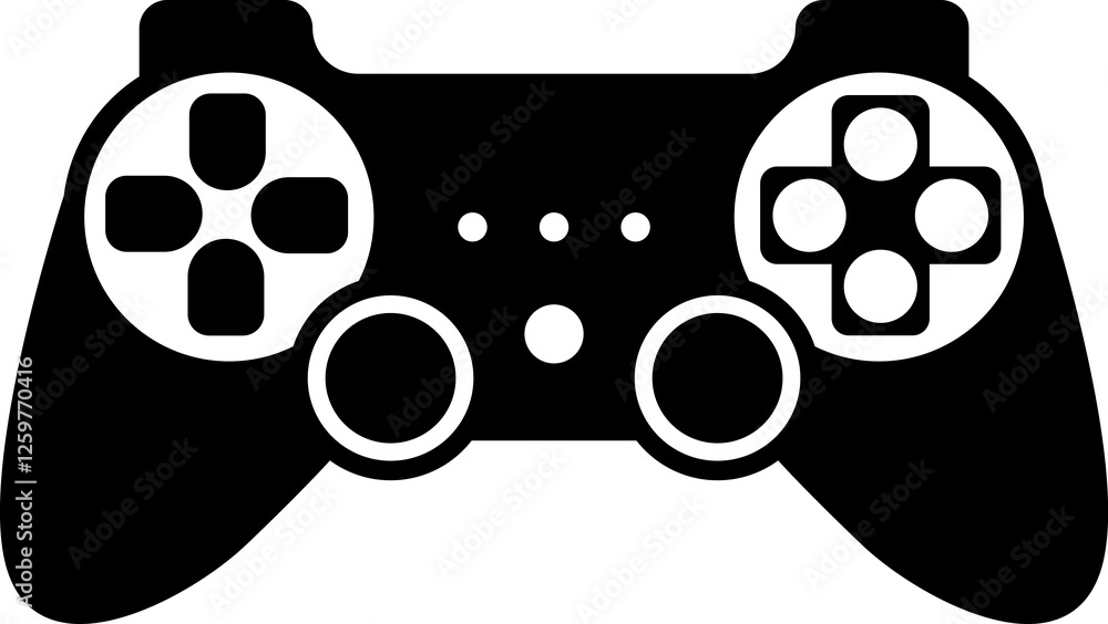 Fototapete Games icon. Gamepad new concept. Black and white game controller symbol trendy flat and simple style icon for web site design, logo, app, game UI isolated on white background