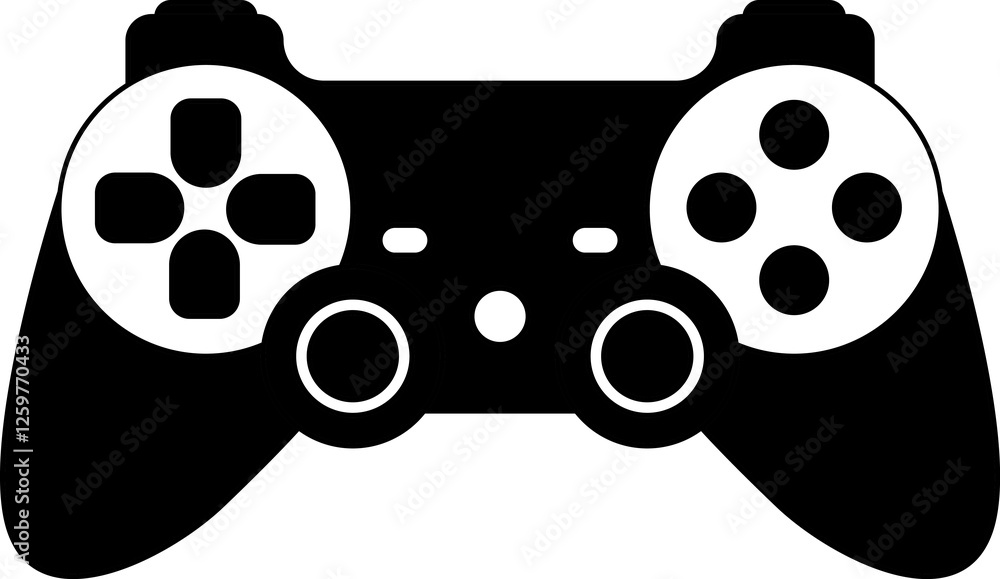 Fototapete Games icon. Gamepad new concept. Black and white game controller symbol trendy flat and simple style icon for web site design, logo, app, game UI isolated on white background