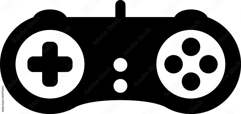 Fototapete Games icon. Gamepad new concept. Black and white game controller symbol trendy flat and simple style icon for web site design, logo, app, game UI isolated on white background