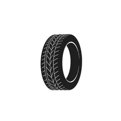 Black and White Illustration of a Tire with Detailed Tread Design