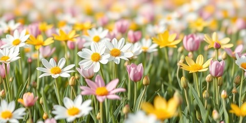 Obraz premium Spring's Symphony of Colors: Easter Flowers in Bloom
