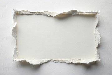 Fototapeta premium Torn Paper Frame on Surface Revealing Empty Space for Ideas