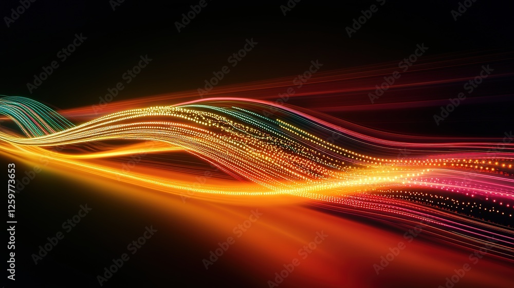 Aufkleber abstract colorful light waves flowing dynamically