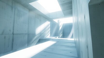Obraz premium Sunlit Concrete Maze: An Architectural Exploration