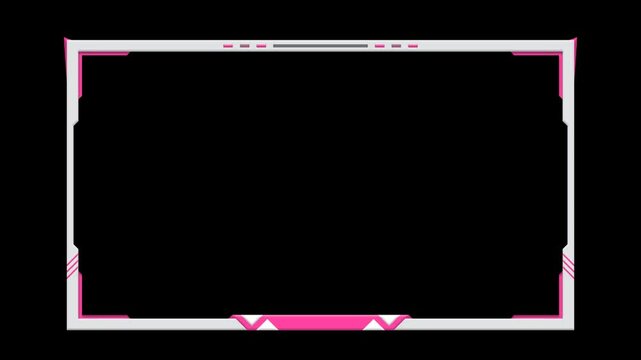 Cute facecam or webcam overlay streaming with alpha background. Cute cat face, border