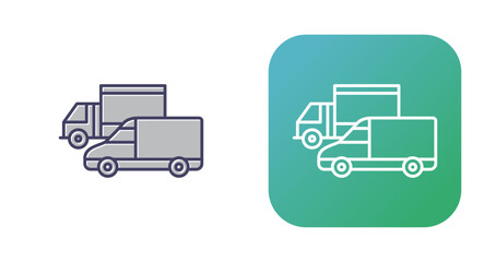 Parked Trucks Vector Icon