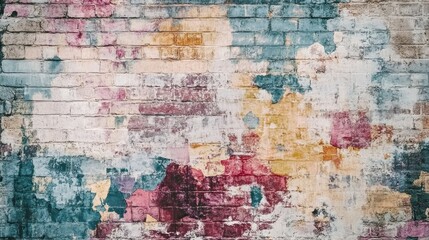 Obraz premium Colorful painted brick wall texture background
