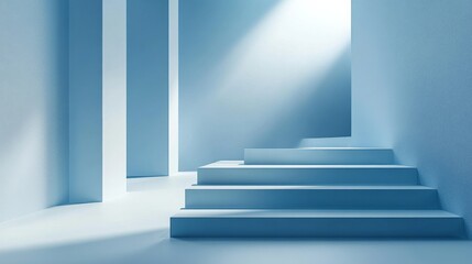 Fototapeta premium Minimalist abstract background in blue tones. Featuring clean lines and geometric patterns. Emphasizing simplicity and modernity. Ideal for contemporary and sleek designs.