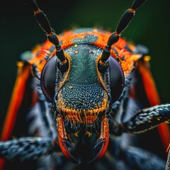 Macro image of an orange beetle insect