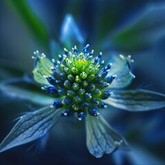 macro photography of a blue flower