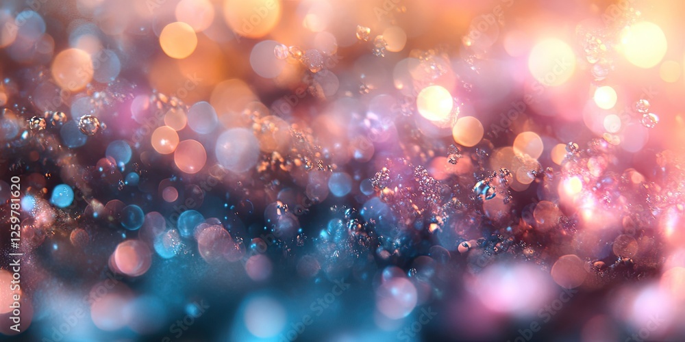 Poster soft bokeh background with warm amber and cool blue light effects blending seamlessly, featuring vib