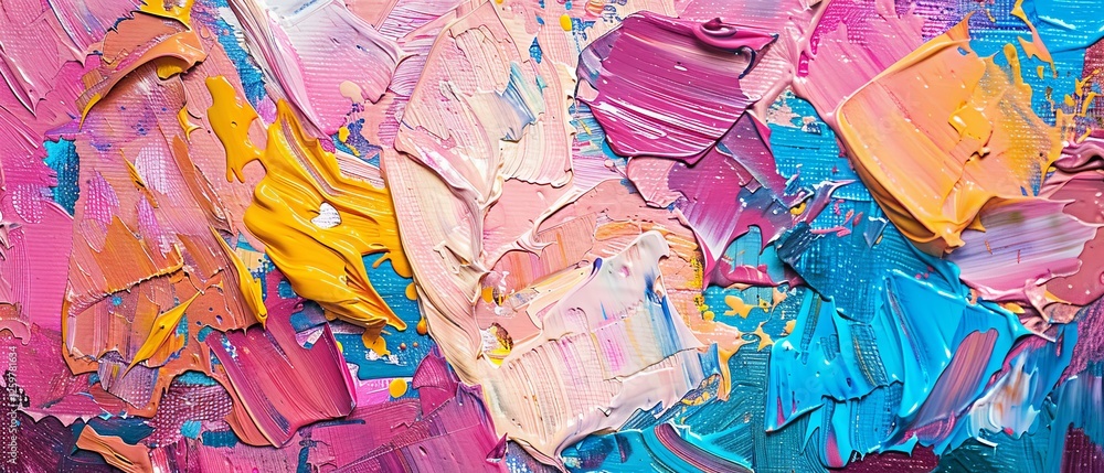 Poster vibrant layered paint texture with rich color depth and high detail abstract pattern perfect for con