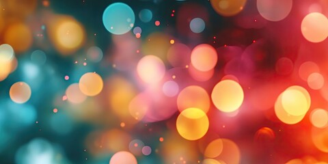Obraz premium Vibrant abstract background with soft bokeh light effects in warm hues of orange and red contrasted with cool teal and blue creating an artistic effect