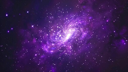 purple galaxy with asteroids